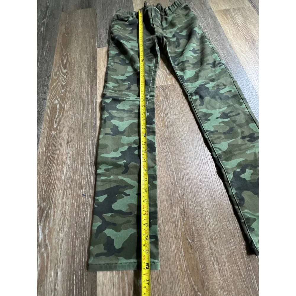 Gap Stretch Slim Pants Kids XXL Green Camo Drawstring Waist Utility
